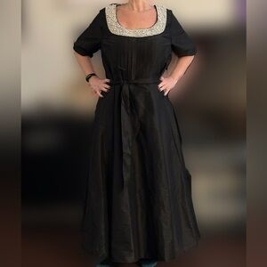 Eshakti Black STUNNING gown pearl rhinestone detail w belt. See pics 2X 22W